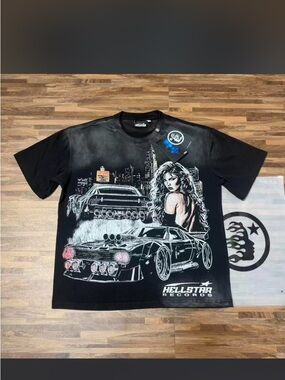 Hellstar Records Black Graphic Short Sleeve Tee